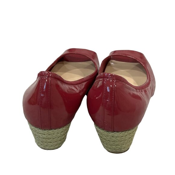 Cole Haan x Nike Air Womens Red Patent Peep Toe Wedge Shoes Size 10B - Picture 3 of 5
